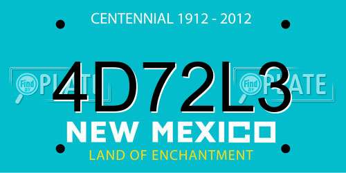 4D72L3 New Mexico License Plate