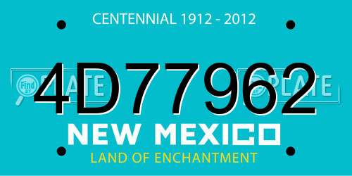 4D77962 New Mexico License Plate