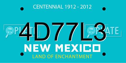 4D77L3 New Mexico License Plate