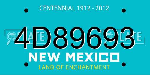 4D89693 New Mexico License Plate