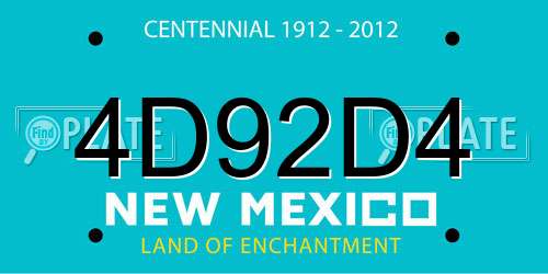 4D92D4 New Mexico License Plate