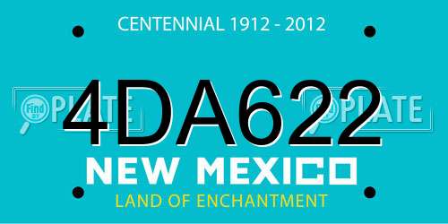 4DA622 New Mexico License Plate