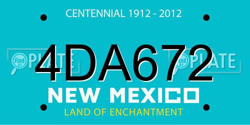 4DA672 New Mexico License Plate