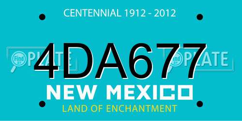 4DA677 New Mexico License Plate