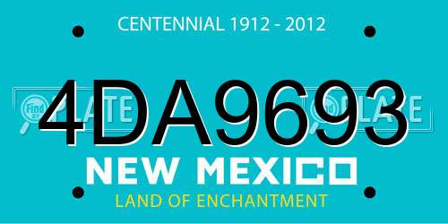 4DA9693 New Mexico License Plate