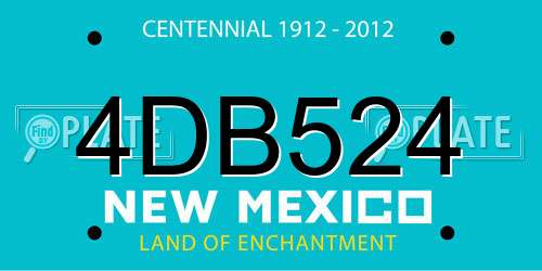 4DB524 New Mexico License Plate