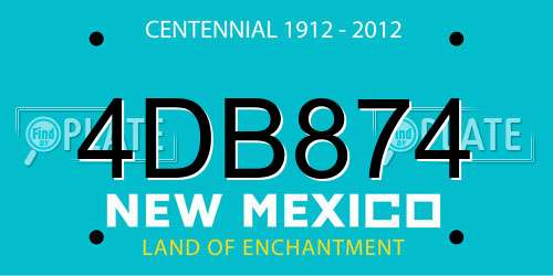 4DB874 New Mexico License Plate