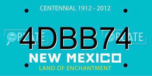 4DBB74 New Mexico License Plate