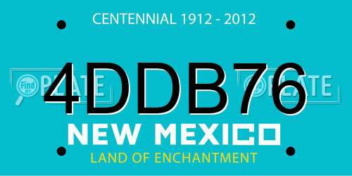 4DDB76 New Mexico License Plate