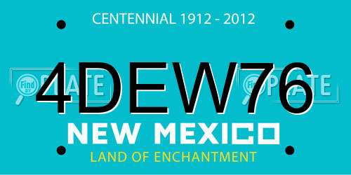 4DEW76 New Mexico License Plate