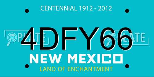 4DFY66 New Mexico License Plate