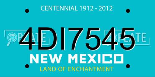 4DI7545 New Mexico License Plate