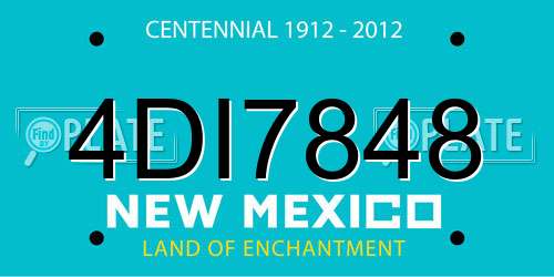 4DI7848 New Mexico License Plate