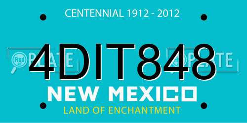 4DIT848 New Mexico License Plate