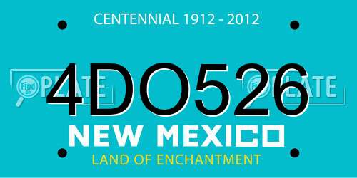 4DO526 New Mexico License Plate