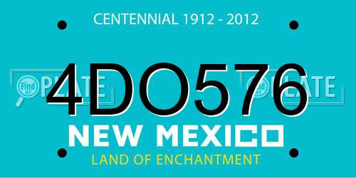 4DO576 New Mexico License Plate