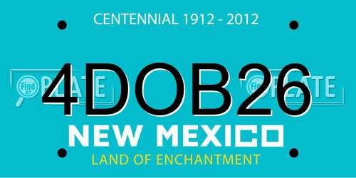 4DOB26 New Mexico License Plate
