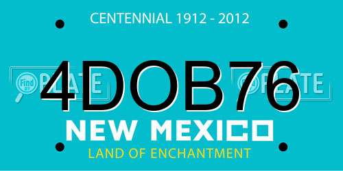 4DOB76 New Mexico License Plate