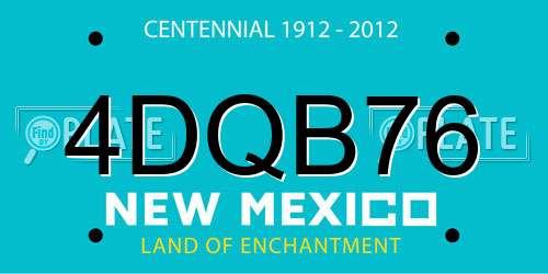 4DQB76 New Mexico License Plate