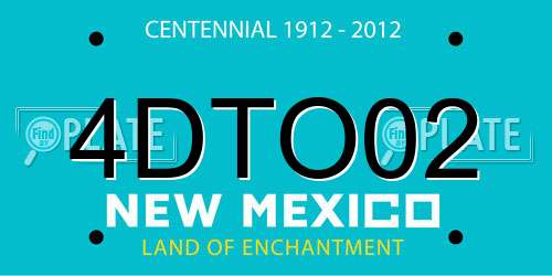 4DTO02 New Mexico License Plate