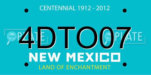 4DTO07 New Mexico License Plate