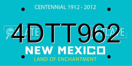 4DTT962 New Mexico License Plate