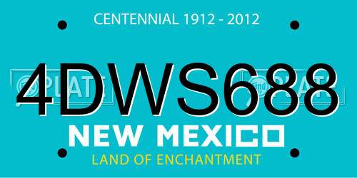 4DWS688 New Mexico License Plate
