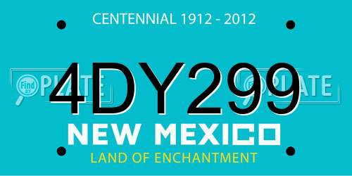 4DY299 New Mexico License Plate