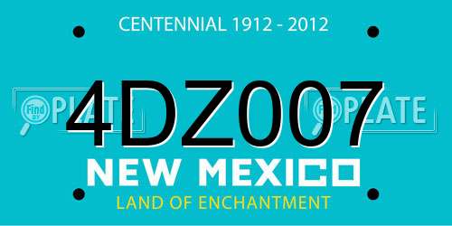 4DZ007 New Mexico License Plate