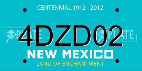 4DZD02 New Mexico License Plate