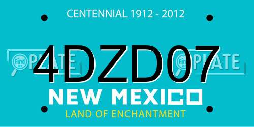 4DZD07 New Mexico License Plate