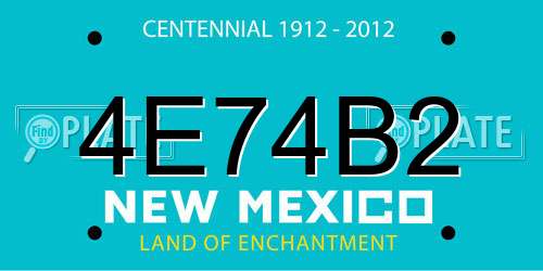 4E74B2 New Mexico License Plate