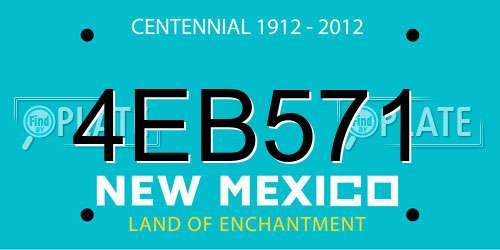 4EB571 New Mexico License Plate