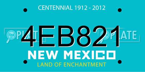 4EB821 New Mexico License Plate