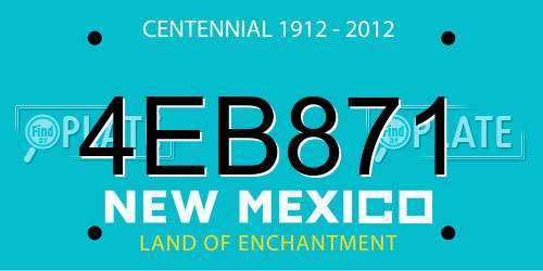 4EB871 New Mexico License Plate