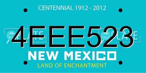4EEE523 New Mexico License Plate