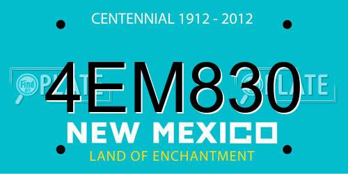 4EM830 New Mexico License Plate