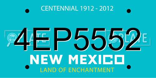 4EP5552 New Mexico License Plate