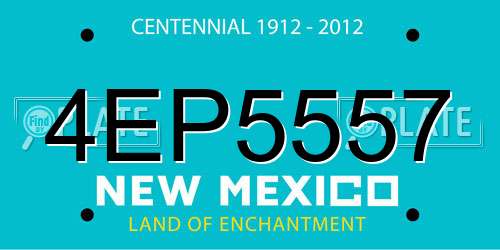 4EP5557 New Mexico License Plate