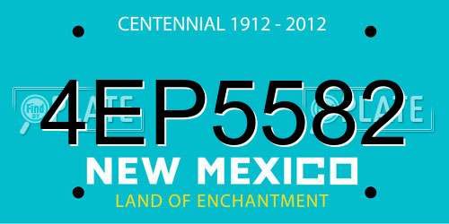 4EP5582 New Mexico License Plate