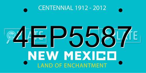 4EP5587 New Mexico License Plate