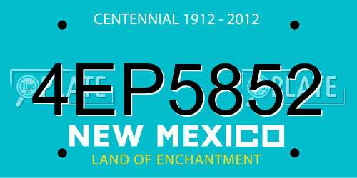 4EP5852 New Mexico License Plate
