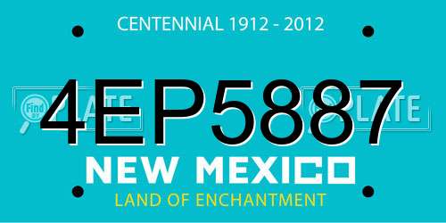4EP5887 New Mexico License Plate