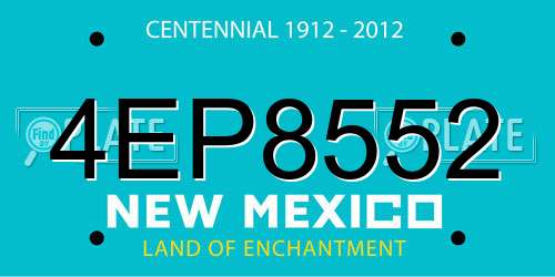 4EP8552 New Mexico License Plate