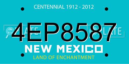 4EP8587 New Mexico License Plate
