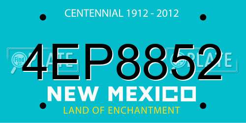 4EP8852 New Mexico License Plate