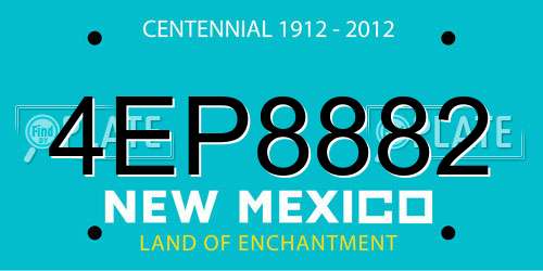 4EP8882 New Mexico License Plate