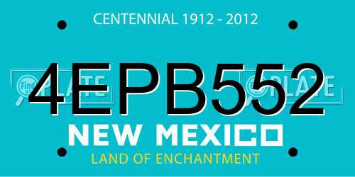 4EPB552 New Mexico License Plate