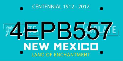 4EPB557 New Mexico License Plate