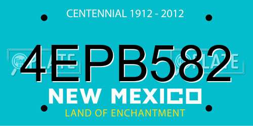 4EPB582 New Mexico License Plate